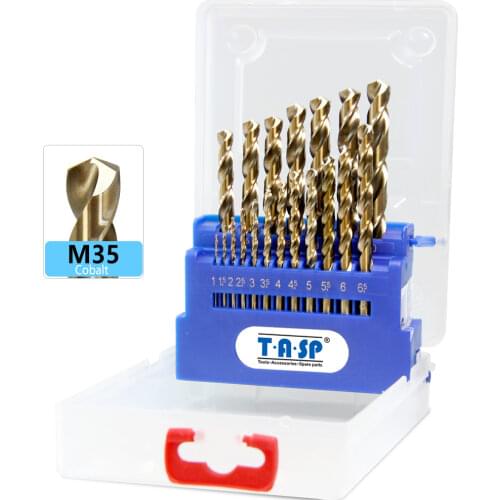 19pcs Professional 1.5 - 10mm Cobalt M35 High Speed Steel HSS Twist Dril Bit Set Tools for Stainless Steel Metal - Home Owner