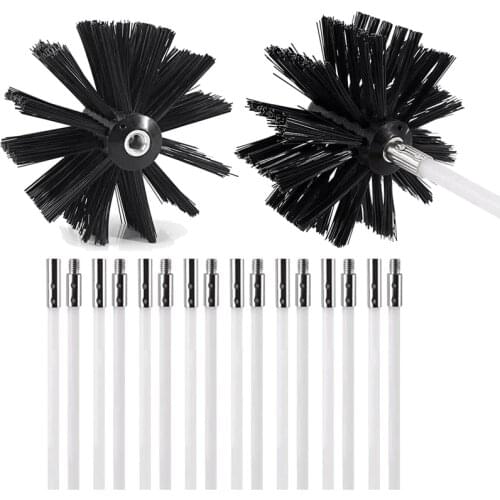 Dryer Vent/Duct Brush Cleaning Kit, Chimney Cleaning Kit Lint Remover, Extends Up to 16 Feet, 2 Pack Brush Head