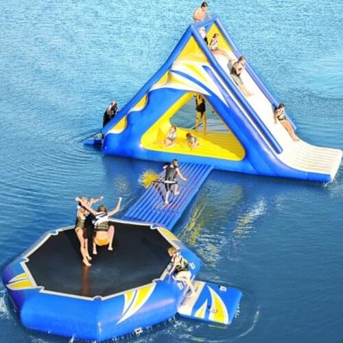 Inflatable Water Slide with Water Trampoline Sea Park Eatertainment