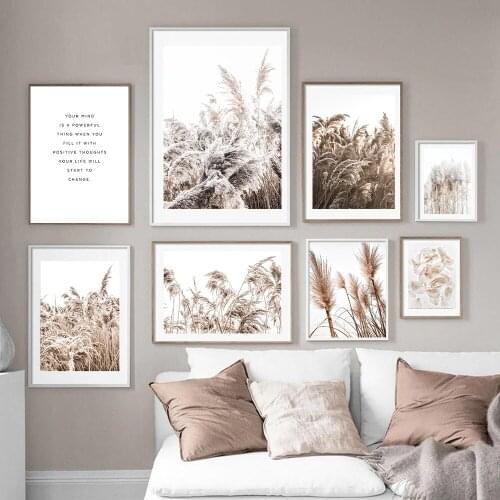 Natural Plant Wheat Dandelion Reed Flower Wall Art Canvas Painting Nordic Posters And Prints Wall Pictures For Living Room Decor