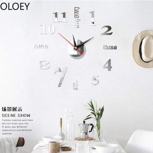 Nordic 3D Diy Wall Clock Mirror Wall Stickers Living Room Minimalist Clocks Wall Home Decor Reloj De Pared Wall Clock Sticker