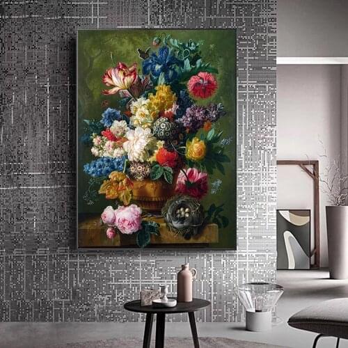 Colorful Rose Lotus Flower Wall Poster Nordic Botanical Floral Print Canvas Painting Art Picture Living Room Home Decoration