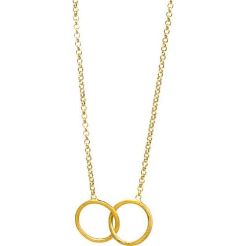 New Double Circle Buckle Pendant Short Chain Choker Necklace For Women wish necklace Jewelry As gift