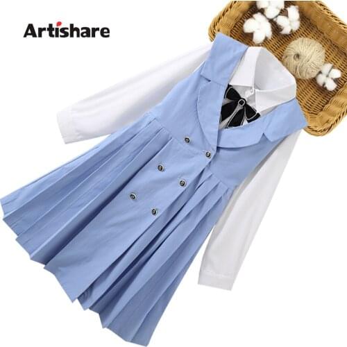 Teenage Girls Clothes Blouse + Dress Girls Clothing Casual Style Kids Clothes Girls Spring Autumn Kids Clothing