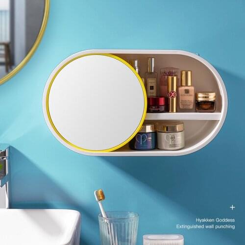 Makeup Organizer Bathroom Mirror Storage Box Plastic Container For Small Things Wall Hanging Polishes Jewelry Lipstick Home Item
