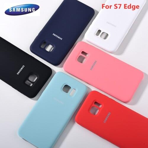Original Samsung Liquid Silicone Case Galaxy S7 edge Soft Protect Phone Back Cover Waterproof Anti-knock Housing Shell 5.5 inch