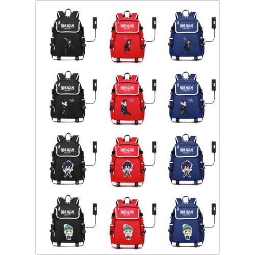 Anime Noragami Logo Backpack New USB Travel Bags Leisure Laptop bag Teenagers Students School Bag