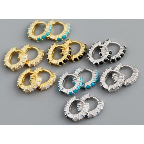 925 Sterling Silver Earring Fashion Colored Zircon Opal Stone Ear Ring Star Ear bone Ear Buckle Cute Trend Woman Girl Ear Jewel