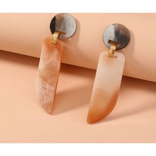 Vintage Acrylic Earrings Dangle Earrings Simple Temperament Jewelry Round Gray Women Earrings