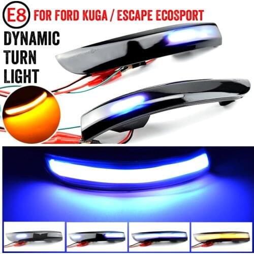 LED Dynamic Turn Signal Light Flowing Water Blinker Flashing Light For Ford Kuga Escape EcoSport 2013 2014 2015 2016 2017 2018