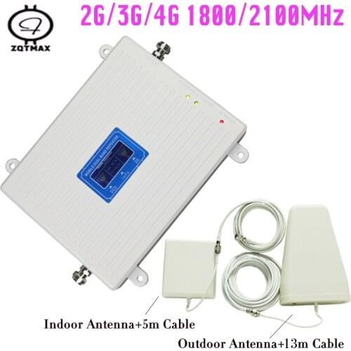 GSM Mobile signal booster 2g 3g 4g repeater 1800 2100 LTE UMTS network data amplifier Smartphones cellular + antenna accessories