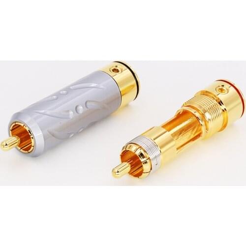 High Quality Viborg VR109G HI-End Performance Pure Copper Gold Plated soldering RCA Plug