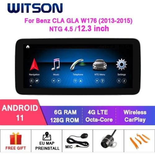 WITSON Android 10.0 12.3'' CAR Big Screen For MERCEDES BENZ CLA GLA W176 A160 A180 A200 A200 A250 A260 Octa-Core 4+64GB NTG4.5