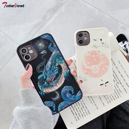 Tobebest Dragon Plating Camera Protection Lid Phone Cases for iphone 12 11 pro max X XS XR 8 Plus 12mini Matte Back Cover Gift