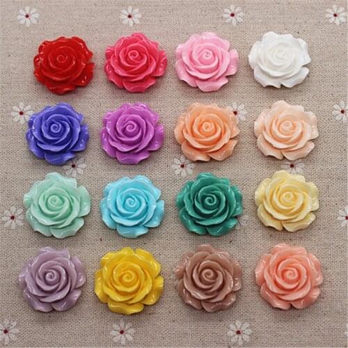 10pcs 28mm Resin Camellia Flowers Flat Back Cabochon DIY Jewelry/ Craft Decoration(No Hole)