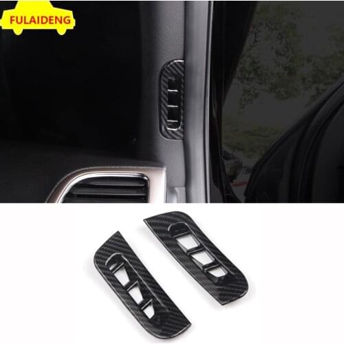 2pcs For Jeep Grand Cherokee 2014-2018 Carbon Fiber ABS Chrome A Pillar Post Outlet Cover Trim Car Styling Accessories