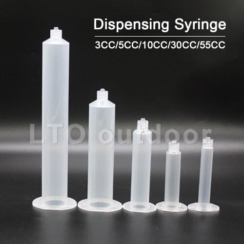 30 Pcs American Dispensing Syringe Barrel Dispenser Industrial Syringes Tube with Stopper for Industrial Dispensing