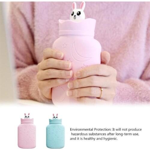330ml Hot Water Bag Microwave Heating Silicone Bottle Winter Heater Warmer Hot Water Bottle with Cover Birthday Gift for Friends