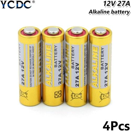 4pcs High Energy 100% New G27A A27 12v 27A Alkaline Dry Battery V27GA EL812 EL-812 CA22 B-1 SNN4176A ALK27A A27BP K27A VR27 R27A