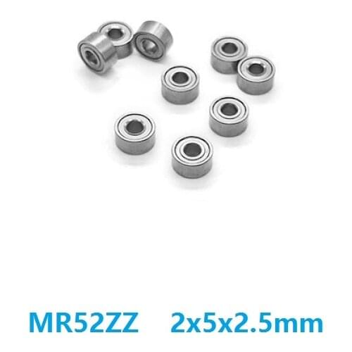 50pcs/100pcs/500pcs MR52ZZ MR52 ZZ MR52Z L-520ZZ 2x5x2.5mm Miniature deep groove ball bearing double shielded 2*5*2.5mm