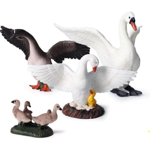 White Swan/Duck Animal Figure Collectible Toys Wild Animal Action Figures Kids Plastic Cement Toys