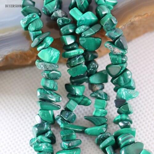 5-8MM Irregular Shape Freeform Chip Loose Beads Natural Stone Green Malachite For Jewelry Making DIY Necklace String 35" S001