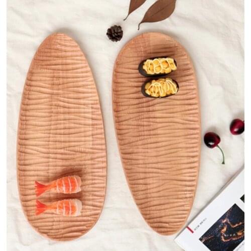 Leaf Shape Home Fruit Cake Candy Dried Fruit Plates Tea Coffee Solid Wood Food Dishes Storage Trays