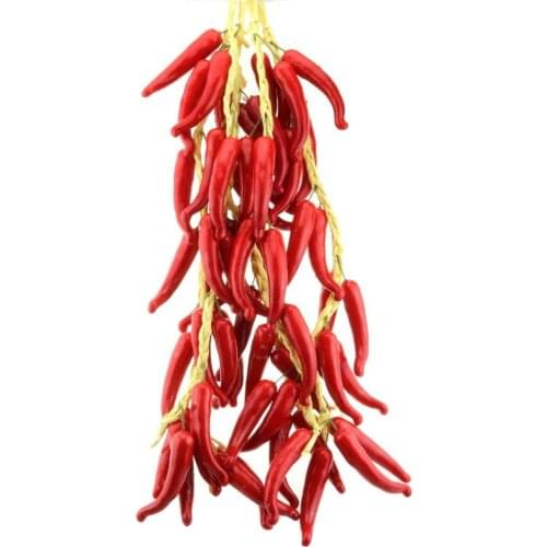 Gresorth Fake Vegetable Bunch Artificial Red Pepper Decoration for Home Kitchen Shop Party Show Food Display - 5 PCS
