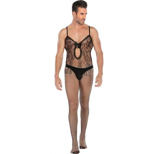 Lover Sexy Fishnet Open Crotch One-Piece Bodysuit Netsuit Tights Mesh Erotic Seductively Flexible Intimates Multiple Styles