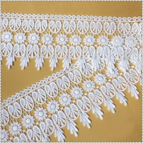 19yard 12cm Cotton embroidery lace fabric Garment needlework sewing Patchwork DIY Handmade accessories Clothes decoration 218