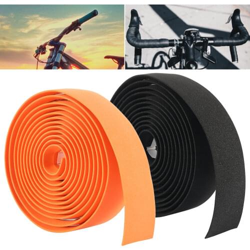 2 Pcs High Elastic EVA Bicycle Handlebar Tape Cycling Mountain Bike Handle Belt Reflective Wrap Road Bike Belt with Bar Plugs