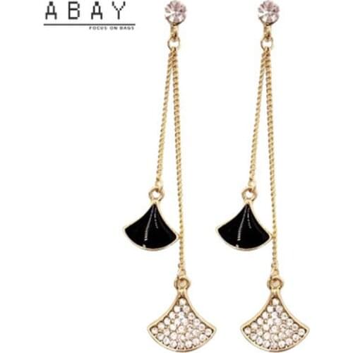 Fashion Hot Sale Fan-shaped Long Earrings Women Temperament Show Thin Versatile Super Fairy Simple 2020 New Female Ear Pendant