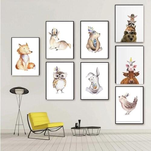 Cartoon Deer Fox Bear Owl Animal Diamond Embroidery Sale 5D diy diamond painting full round drill mosaic kids room decor FG1876