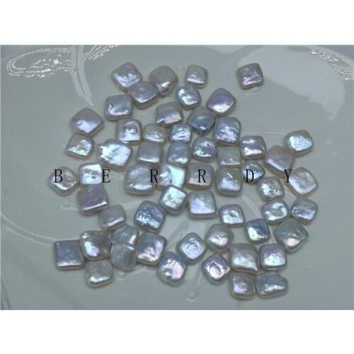 WHOLESALE Square Shape 10-12mm Big Size White Natural Real Pearls, Loose Freshwater Irregular Baroque Pearls, 30PCS/LOT