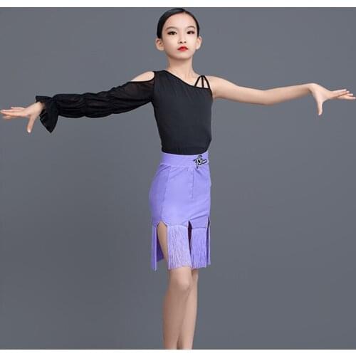 Fringe Latin Dance Dress For Girls Child Salsa Tango Ballroom Dancing Dress Competition Costume Kids Practice Dance Cloth SL4839