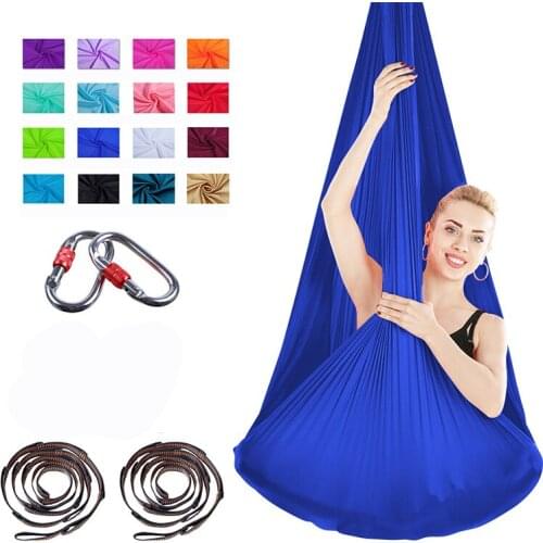 Full Set Flying-Aerial Yoga Hammock Fabric Swing Latest Multifunction Anti-gravity Yoga Belts Training Fitness Sport X273A