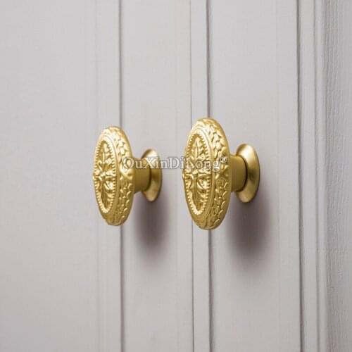 Luxury European 10PCS Pure Brass Cabinet Door Handles Drawer Pulls Cupboard Closet Kitchen TV Wine Cabinet Pulls Handles & Knobs