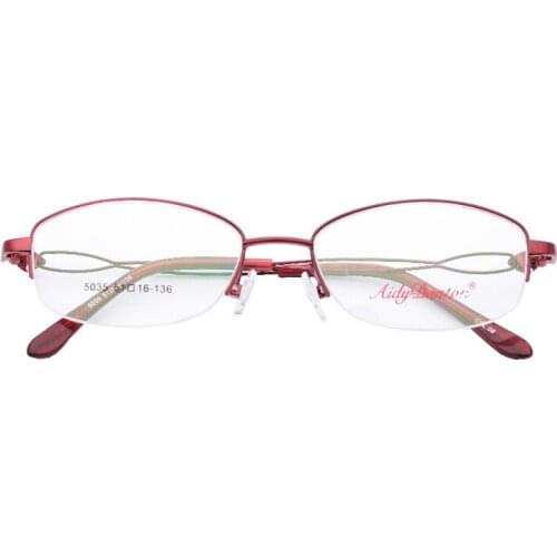 Ultra-light Eyeglass Frame Half-frame Womens Optical Eyeglass Frame Myopia Metal Eyeglass Frame