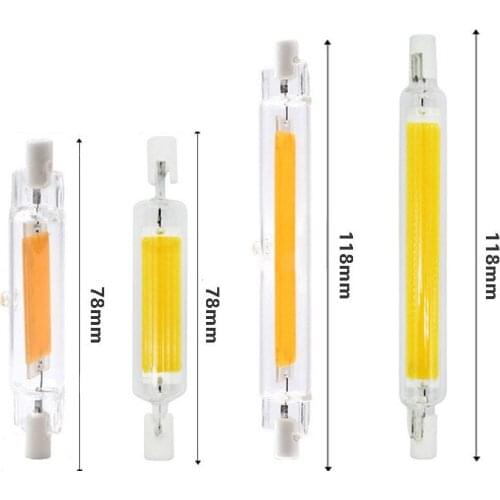 R7S LED Bulb COB Glass Tube 78MM 10W 118MM 15W 30W Replace Halogen Lamp J78 J118 Lamparda Diode Spot Light AC 220V 230V 110V