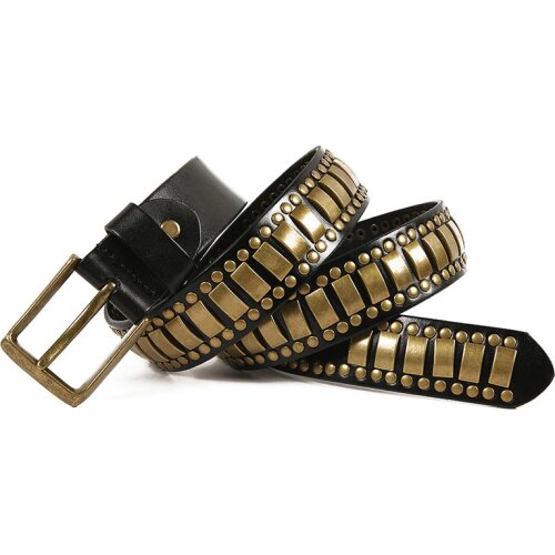 Ta-weo) Original Fashion Unisex Rivet hip hop Genuine Leather Belt, Women pin buckle Belt, Designer Belts Men High Quality