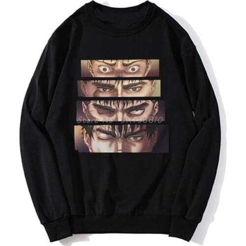 BERSERK Manga Series Eyes Hoodies Fashion High Quality Men Hoodie Spring Autumn Sweater Streetwear Harajuku