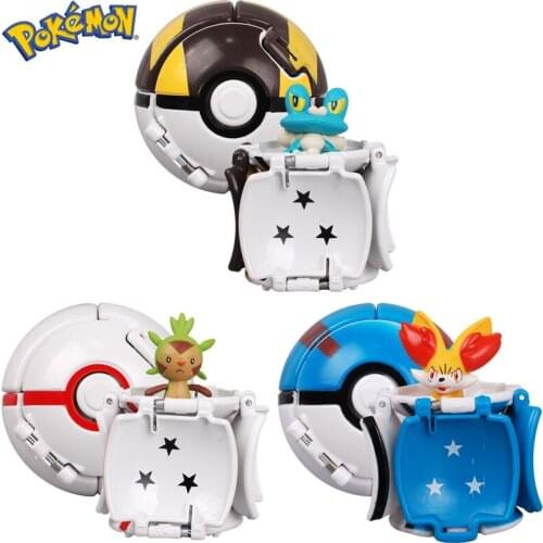 TOMY Original Pokemon Elf Ball Pikachu Pokeball Pocket Monster Variant Toy Action Figure Model anime Cartoon Toys Kids Toy Gifts