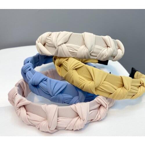 Ladies Chiffon Entangled Knot Headbands Wide Solid Multi-layer Cross Hairbands for Women Girls Hair Hoops Bands Accessories