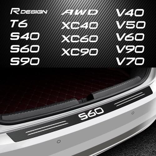 1PCS Car Trunk Guard Sticker For Volvo RDESIGN T6 AWD S40 S60 S90 XC40 XC60 XC90 V40 V50 V60 V70 V90 Emblem decoration