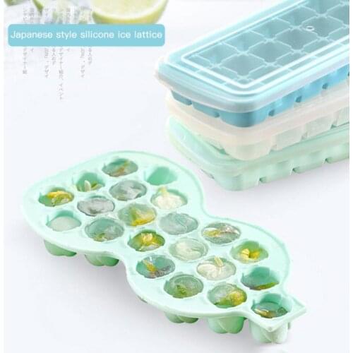 1PC Rose Square Shape Food Grade Silicone Ice Tray Home With Lid DIY Ice Cubes Mold Square Shape Ice Cream Maker Kitchen