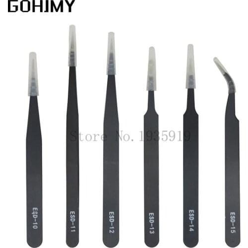 1PCS VETUS BGA ESD Stainless Steel Antistatic Tweezers ESD-10/ESD-11/ESD-12/ESD-13/ESD-14/ESD-15 SMD Reworking Soldering Tools