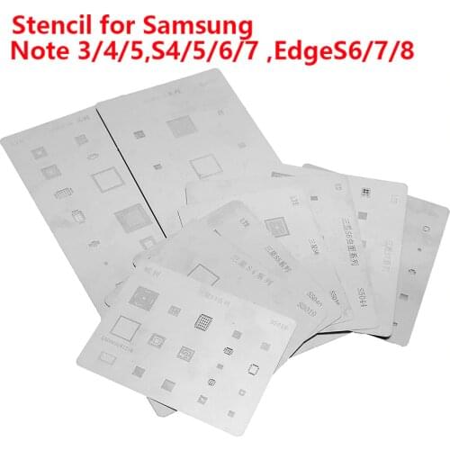 10pcs/lot Motherboard IC Chip BGA Reballing Stencil Kits Set Solder template for Samsung S4 S5 S6 S7 S8 Edge Note 3 4 5