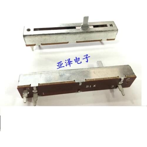 2PCS/LOT 7.3 cm long B1K single shaft sliding potentiometer 10MM slide pin 3 faders volume potentiometer