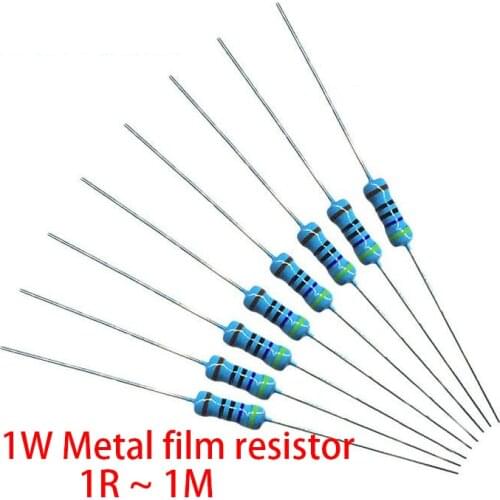 200pcs 1W Metal film resistor 1% 1R ~ 1M 2R 10R 22R 47R 100R 330R 1K 4.7K 10K 22K 47K 100K 330K 470K 1 2 10 22 47 100 330 ohm