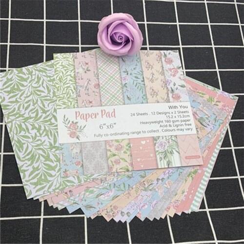 24Sheets with you Scrapbooking Pads Paper Origami Art Background Paper Card Making DIY Scrapbook Paper Craft scrapbook paper